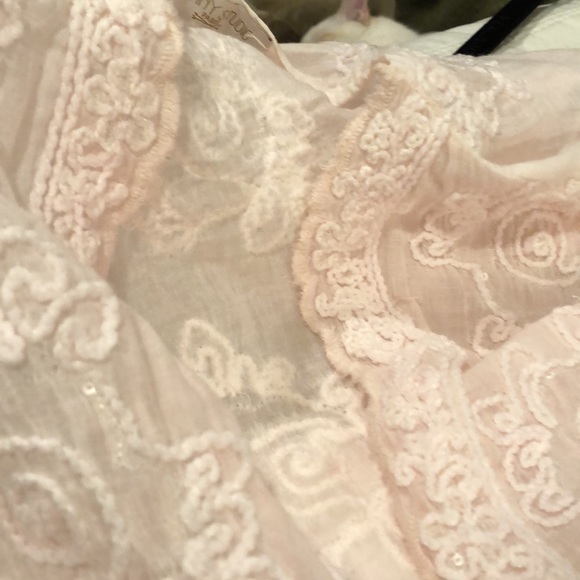 ๐ Sunny Studio Paris floral soft rope embroidery sequins fringe cotton cardigan - Picture 4 of 6